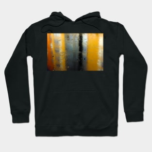 Frozen canal water reflecting the image of colourful buildings Hoodie